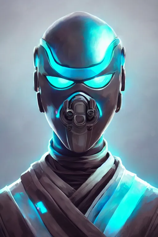 Image similar to epic mask helmet robot ninja portrait stylized as fornite style game design fanart by concept artist gervasio canda, behance hd by jesper ejsing, by rhads, makoto shinkai and lois van baarle, ilya kuvshinov, rossdraws global illumination radiating a glowing aura global illumination ray tracing hdr render in unreal engine 5