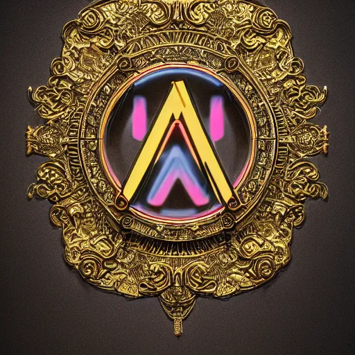 Image similar to a and w vaporwave logo, digital art, cosmic, 3 d high definition, trending on art station, photorealistic, high resolution, 8 k, octane, hyper detailed, insane details, intricate, elite, ornate, elegant trend, highly detailed and intricate, sharp focus, photography, unreal engine