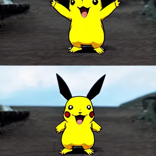 Image similar to pikachu in game of thrones