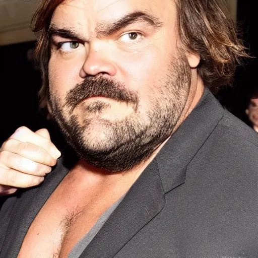 Prompt: jack black's jacked back