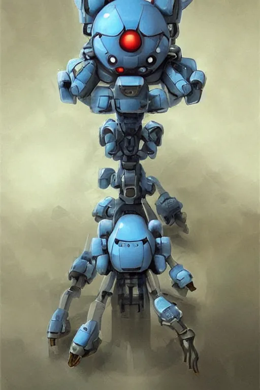 Image similar to cute spider bot from ghost in the shell, spider Tachikoma, tiny, small, miniature bot Tachikoma, baby Robot, short, pale blue armor, cute and adorable, pretty, beautiful, DnD character art portrait, matte fantasy painting, cgsociety Artstation, by Jason Felix by Steve Argyle by Tyler Jacobson by Peter Mohrbacher, cinematic lighting