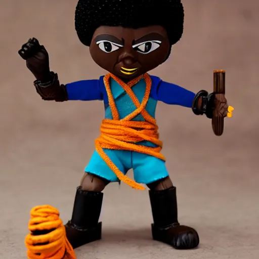 Image similar to maya angelou cosplay kunta kinte, stop motion vinyl action figure, plastic, toy, butcher billy style