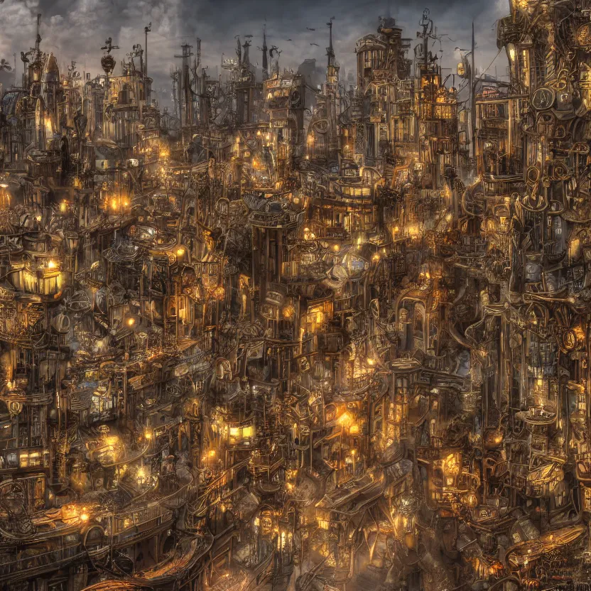 Image similar to steampunk city, photograph, 8 k