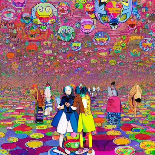 Image similar to DMT City by Martine Johanna and Takashi Murakami, digital art