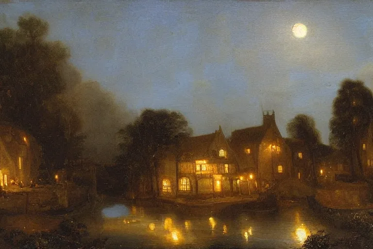 Image similar to goldshire inn at night painting by adriaen van ostade