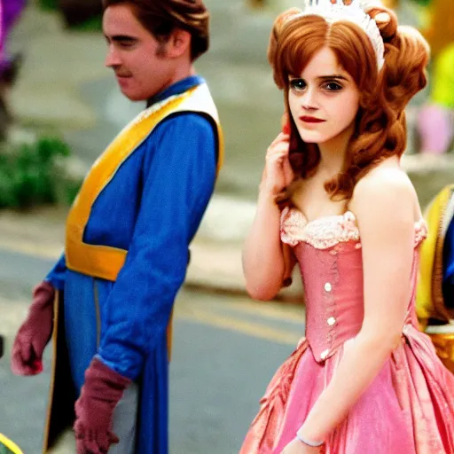 Prompt: emma watson as princess peach in mario movie