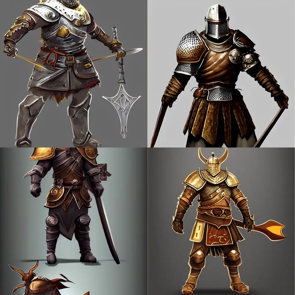 Prompt: video game viking knight character concept art, trending on artstation