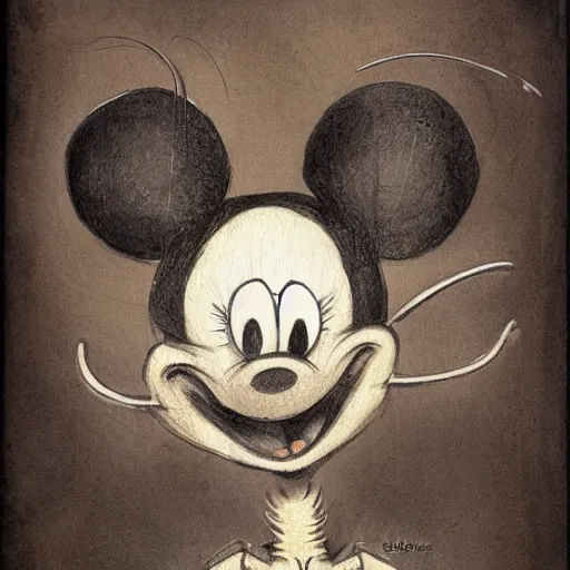 Prompt: portrait of crazy the mantis + mickey mouse chimera, symmetrical, by jean - baptiste monge