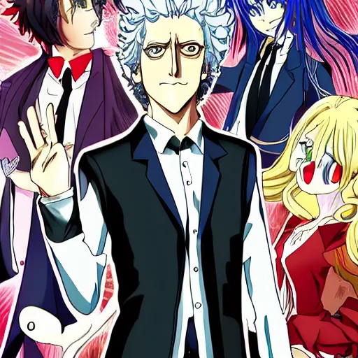 Prompt: an anime version of peter capaldi's 12th doctor