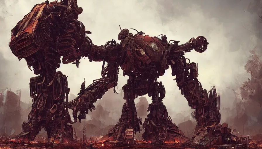 Image similar to Rusted giant robot abandoned in a shed for centuries, hyperdetailed, artstation, cgsociety, 8k