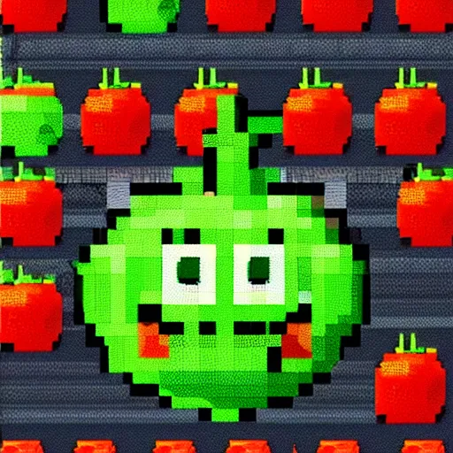 Prompt: Tomato monster, photo-realistic, pixelart