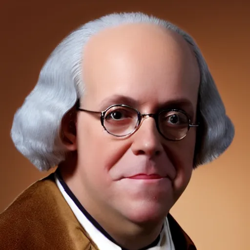 Image similar to professional head shot of benjamin franklin alive today and working as a realtor,