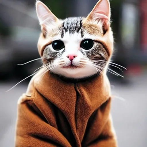 Image similar to cute cat wearing jacket