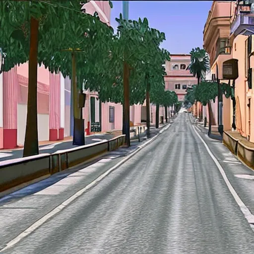 Image similar to streets of Malaga in the style of GTA