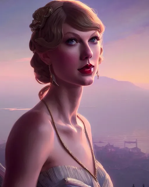 Prompt: portrait of taylor swift as an elegant renaissance goddess, in gta v, stephen bliss, unreal engine, by greg rutkowski, loish, rhads, makoto shinkai and lois van baarle, ilya kuvshinov, rossdraws, global illumination, radiant ligh!! t, detailed and intricate environment