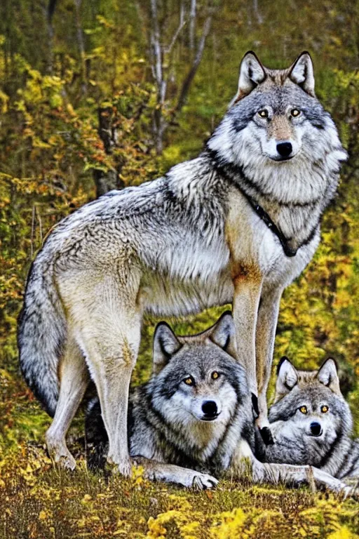 Prompt: national geographic wolves