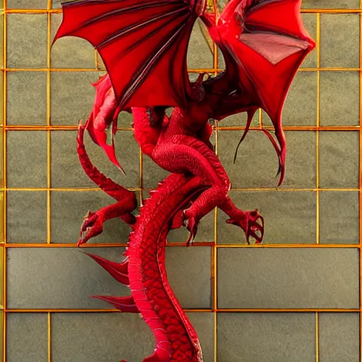 Prompt: Majestic Red dragon guarding the gates of heaven, fire, realistic, skin, heaven, detailed, trending on artstation,