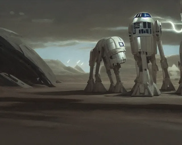 Image similar to the most amazing dream you ever had about star wars, hyper realistic, ambient lighting, concept art, intricate, hyper detailed, smooth, volumetric lighting, george lucas, ralph mcquarrie, octane