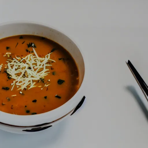 Image similar to a soup is sitting in the office