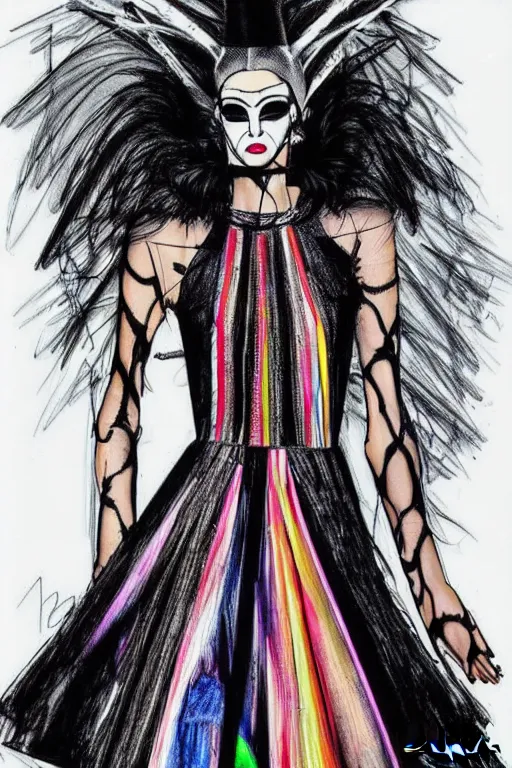 Image similar to crazy fashion catwalk, drag racing, strange clothes, crazy clothes, couture, sketch, pinterest, art by cozzeppe