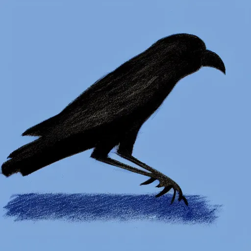 Prompt: stylized drawing of a crow on a blue gradient background, avatar