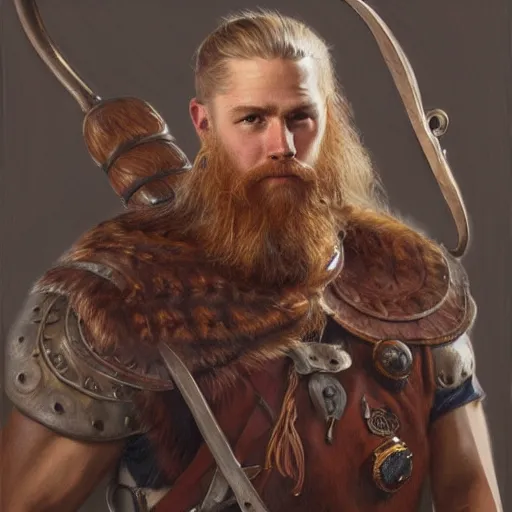 Image similar to a Portrait of an male viking, highly detailed, centered, digital painting, artstation, concept art, donato giancola, Joseph Christian Leyendecker, WLOP, Boris Vallejo, Breathtaking