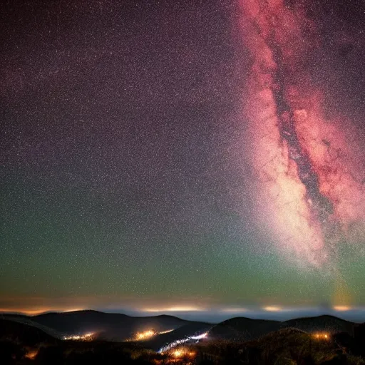 Image similar to unimaginable landscape in night sky,