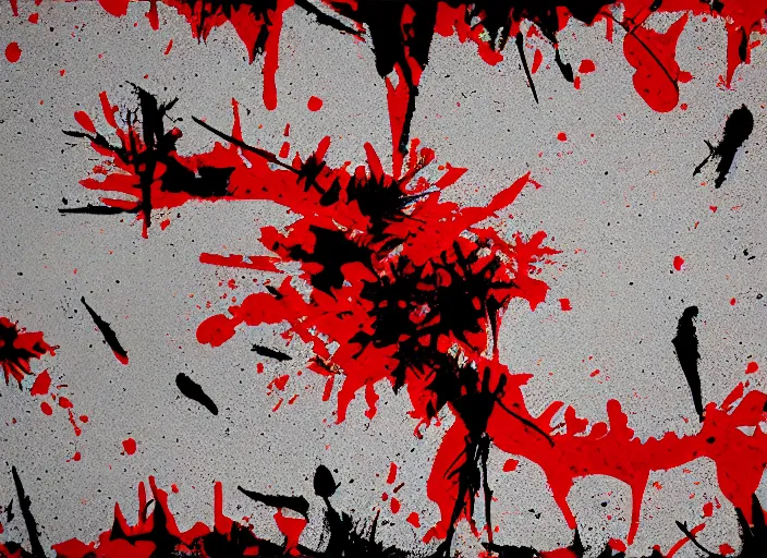 Image similar to category b film poster, seamless texture, blood splatter on the sides and line in centre wetwork, sharp render, painting, grainy tape, glitch, distortion, few details,