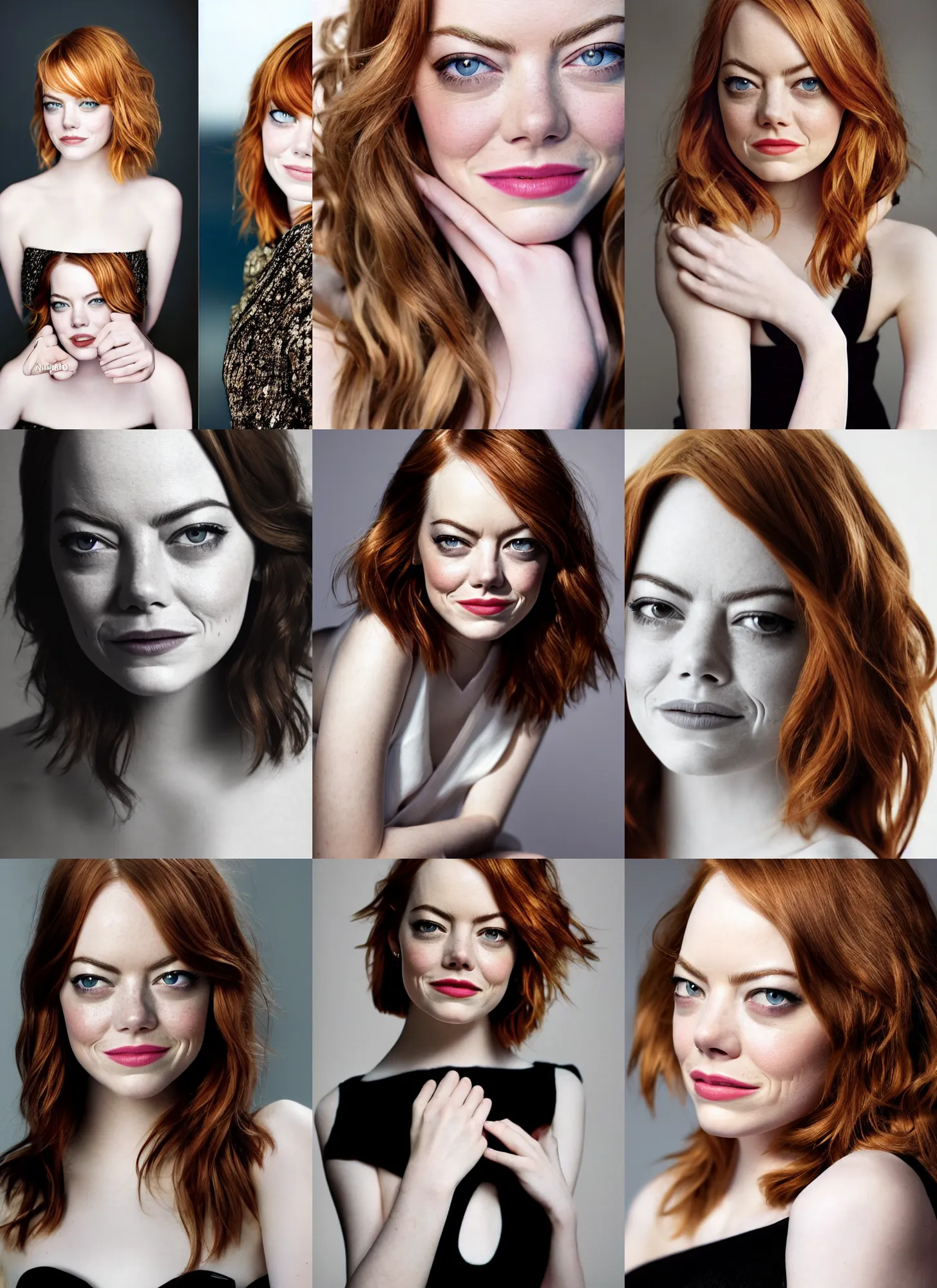 Prompt: Emma Stone portrait photography