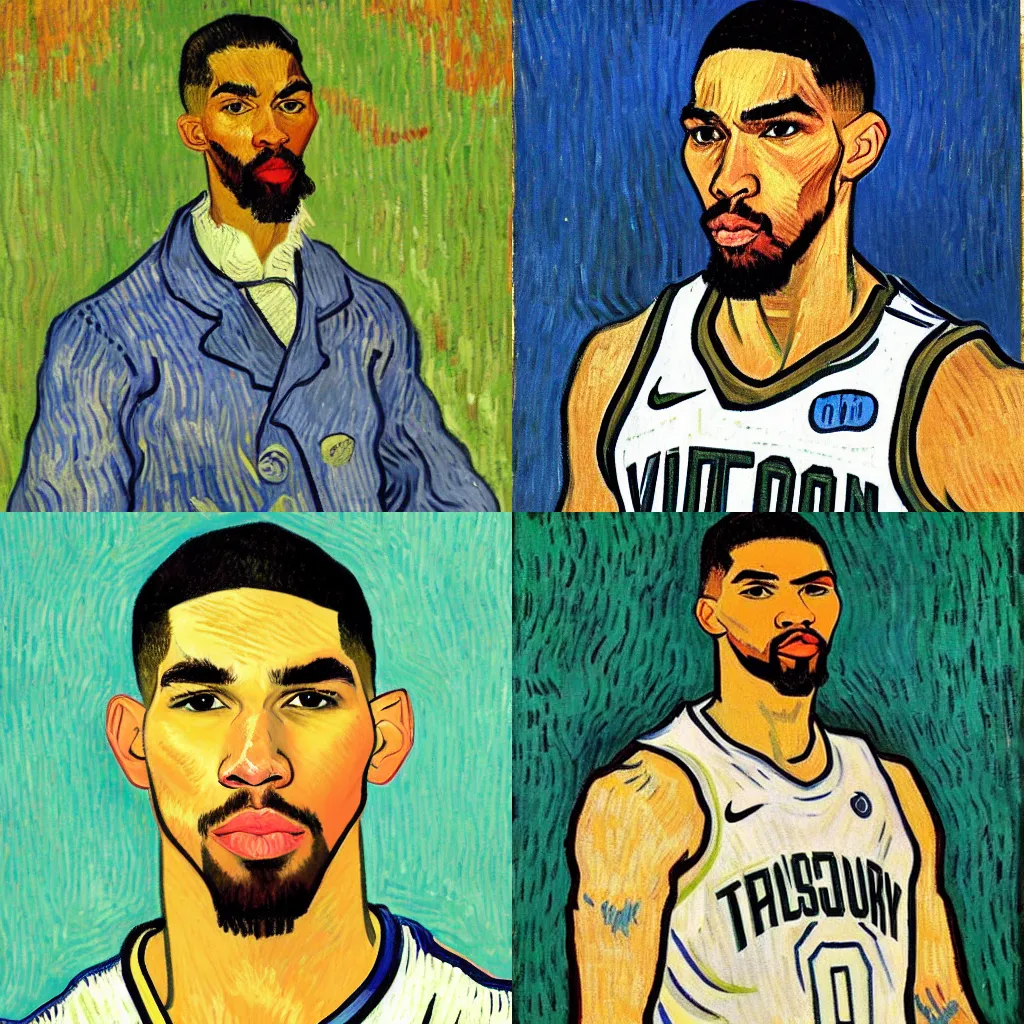 Prompt: Portrait of Jayson Tatum by Vincent van Gogh