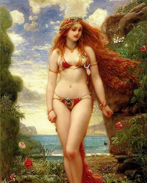 Prompt: bikini goddess by sophie anderson