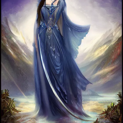 Image similar to Luthien in the style of WLOP