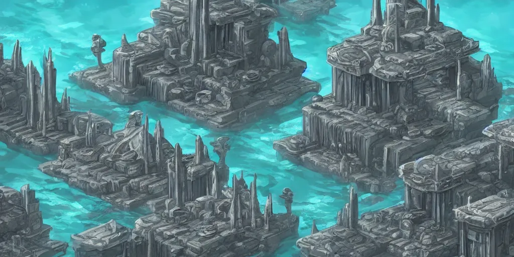 Prompt: an underwater city in the style of Submarine Titans