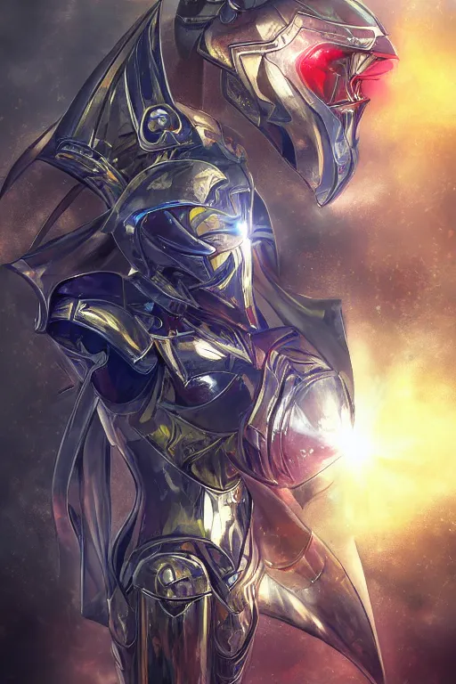 Image similar to helmet armor guardian destiny in witch queen illumination ray tracing hdr fanart arstation by sung choi robot ninja mask and eric pfeiffer and gabriel garza and casper konefal