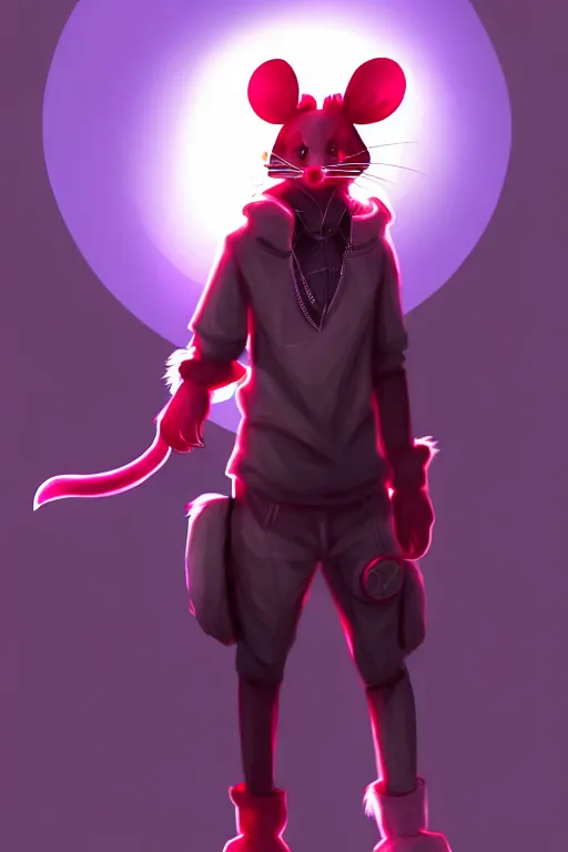 Image similar to a rat fursona, trending on artstation, by kawacy, furry art, digital art, cyberpunk, high quality, backlighting