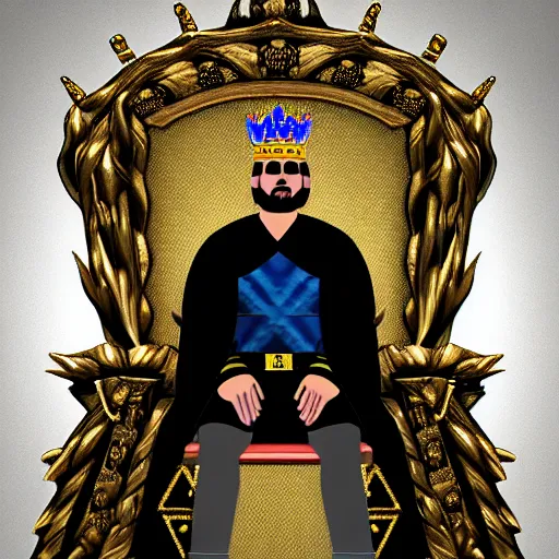 Prompt: king sitting in his throne room, ultra realistic, digital art