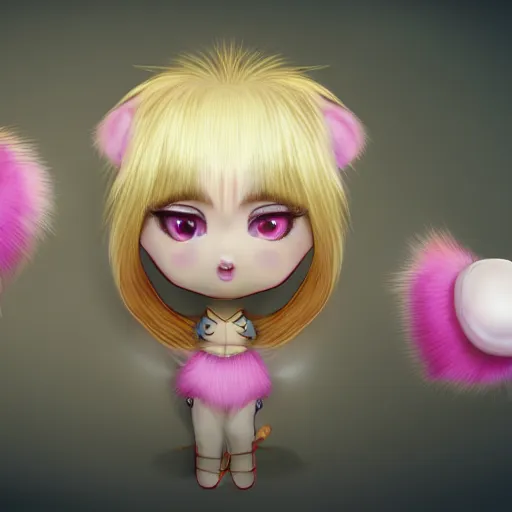 Prompt: adorably blond powder puff chinese created, artstation winner, majestic, full of love, 4k