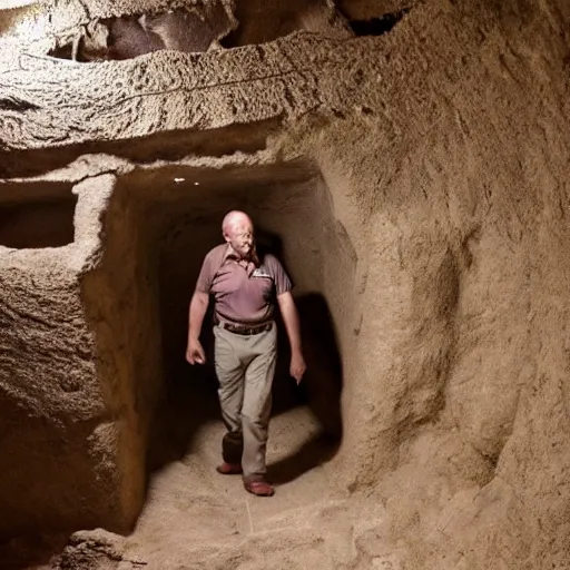 Image similar to an archeologist explores an ancient tomb that may be cursed, realistic