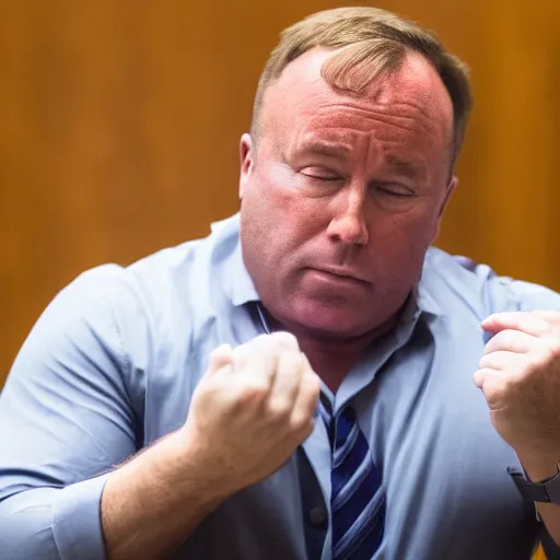 Image similar to Alex Jones desperately reaching for his out of reach phone in the courtroom, EOS 5DS R, ISO100, f/8, 1/125, 84mm, RAW, Dolby Vision, Face Unblur