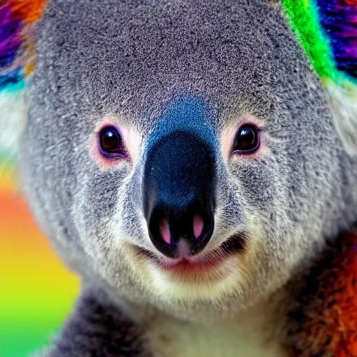 Image similar to rainbow furred koala