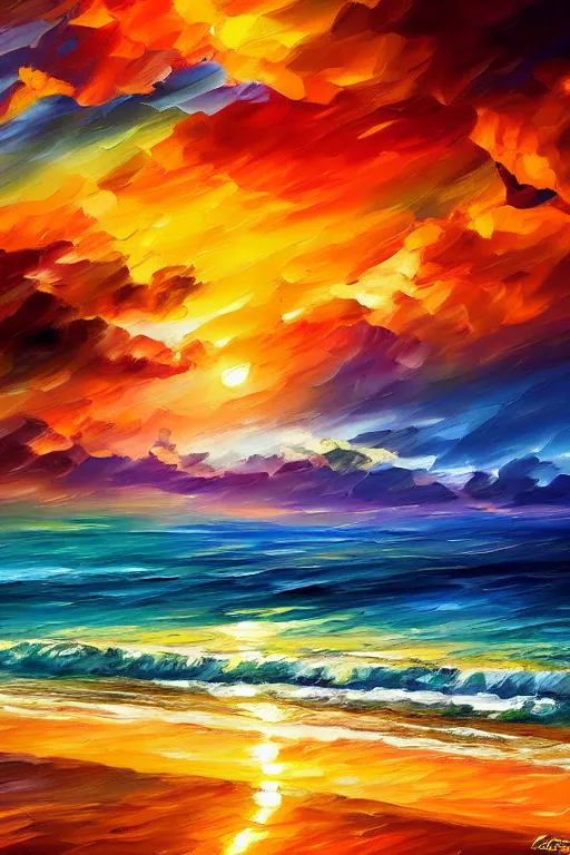 Prompt: beachhouses beach surreal, sunrise, dramatic light, impressionist painting, colorful clouds, digital painting, artstation, leonid afremov