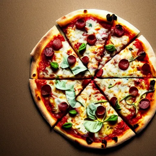 Image similar to pizza with walter white toppings, unreal, render, splash, award winning photograph