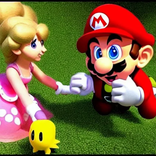 Prompt: “Mario saves peach, live action”