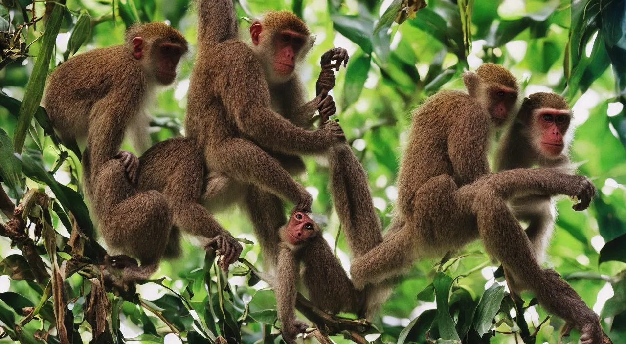 Prompt: an incredible intricate surrealist monster of the mix of monkeys and ants in the jungle, by the best photographer of national geographic, scientific photo, hight quality, realistic light, kodachrome 6 4, hiperdetailed