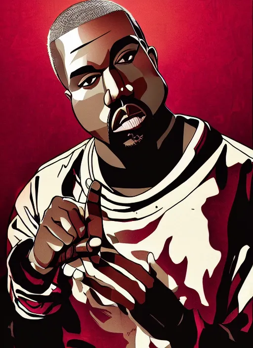 Image similar to kanye west manga cover, detailed, intricate colors, artstation trending, akira