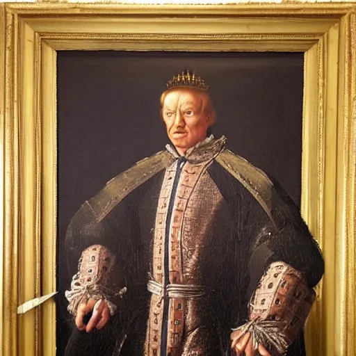 Image similar to renaissance portrait of donald trump as a king