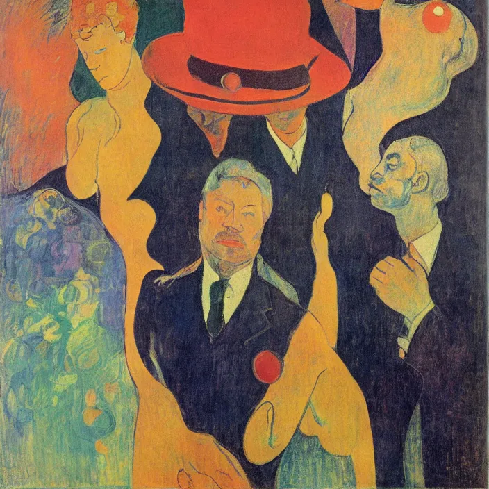 Image similar to portrait of the coral collector. henri de toulouse - lautrec, rufino tamayo, rene magritte, agnes pelton