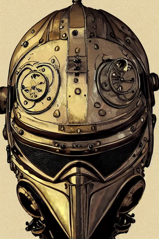 Image similar to steampunk helmet fantasy art mask robot ninja stylized digital illustration sharp focus, elegant intricate digital painting artstation concept art global illumination ray tracing advanced technology chaykin howard and campionpascale and cooke darwyn and davis jack