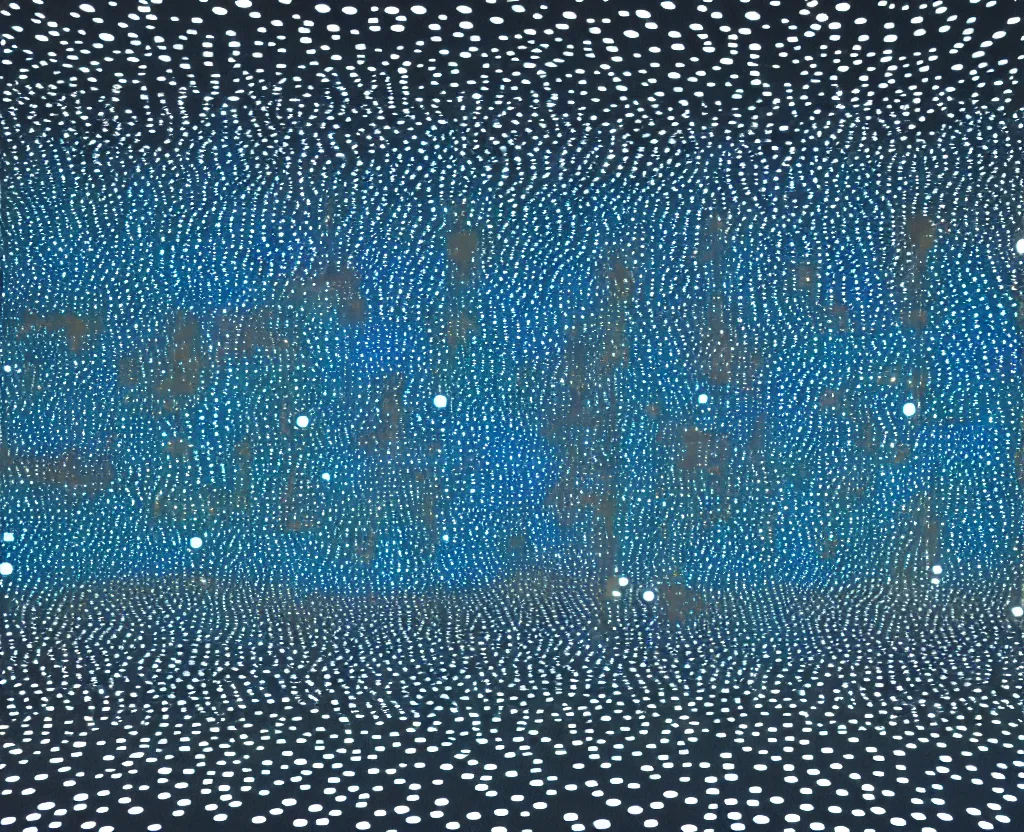 Image similar to halls of space, dream waves on the starfields by ben wanat and yayoi kusama ; fantasy ; scifi