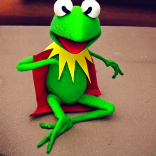 Image similar to Kermit the Frog as the devil